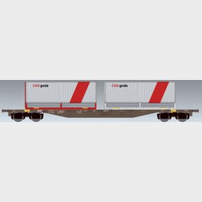 Containervogn Sgns lsset m/ 2 stk. DSB Gods veksellad