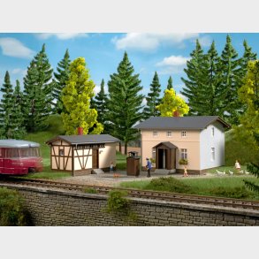 Jernbanevagtens hus med sidebygning 98 x 94 x 74 mm;92 x 49