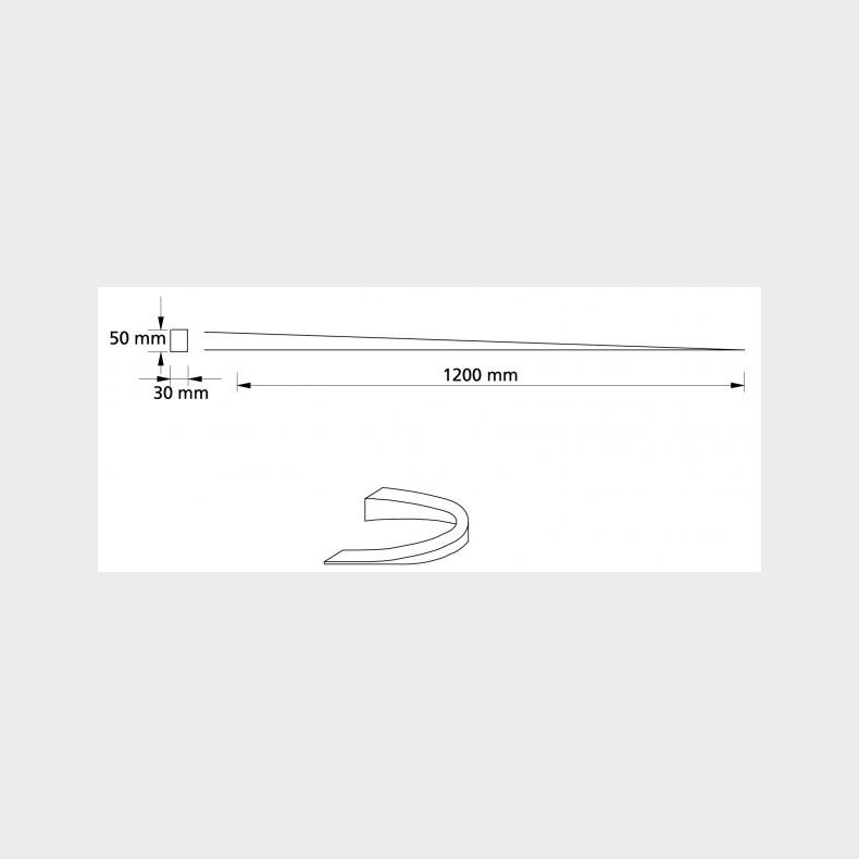 Opkrsel i fast skum  1200 x 30 x 50 mm.