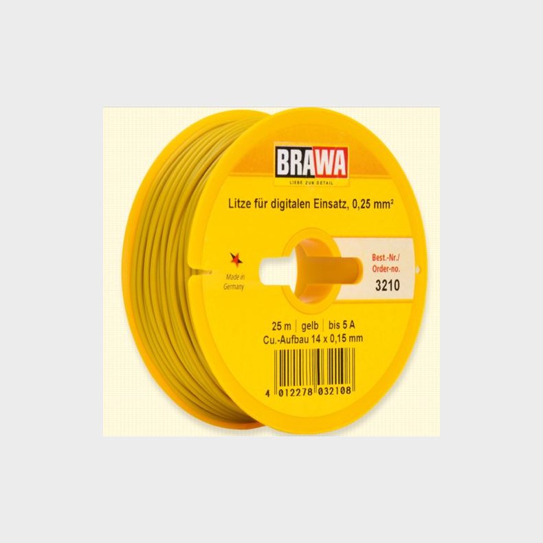 Brawa ledning gul 25m  0,25 Q