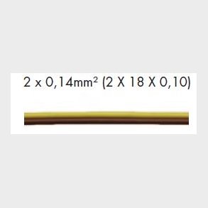 Ledning  2x0,14mm�  50 meter gul/brun