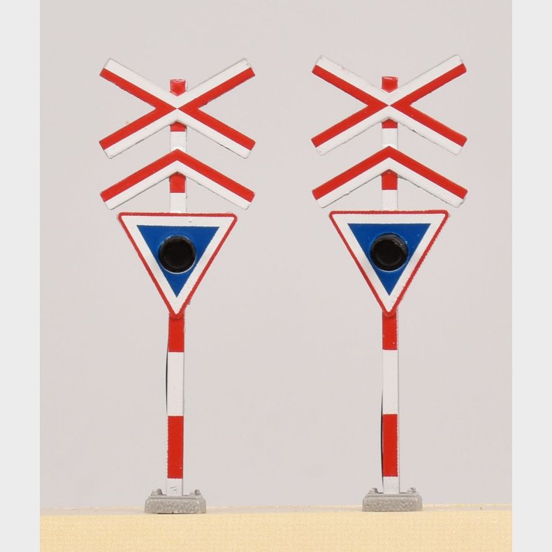 Overkrselssignal  m/kryds u/klokke fl.spor st2 stk.