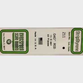 Evergreen 211 rund 1 mm. 10 stk.