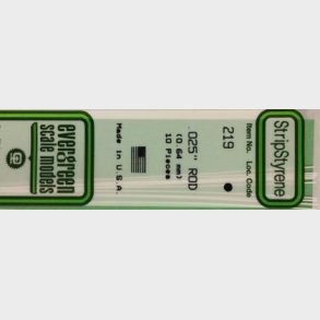 Evergreen 219 rund 0,64 mm. 10 stk.