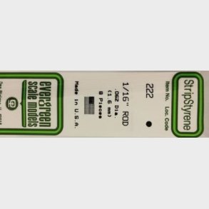 Evergreen 222 rund 1,6 mm. 8 stk.