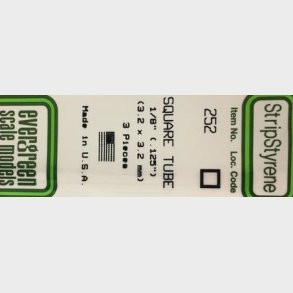 Evergreen 252 firkant hul 3,2X3,2 mm. 3 stk.