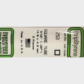 Evergreen 253 firkant hul 4,8X4,8 mm. 3 stk.