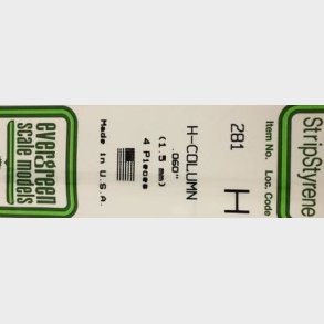 Evergreen 281 H profil  1,5 mm. 4 stk.