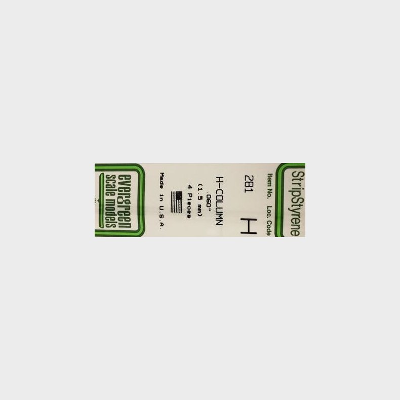 Evergreen 281 H profil  1,5 mm. 4 stk.
