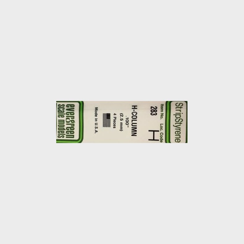 Evergreen 283 H profil  2 mm. 4 stk.