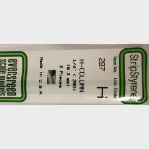 Evergreen 287 H profil  6,3 mm. 2 stk.