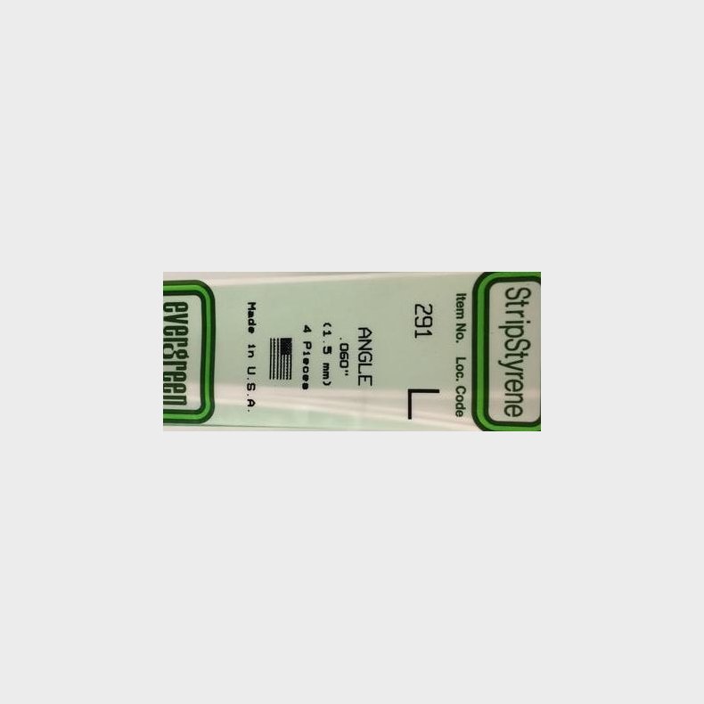 Evergreen 291 Vinkel profil 1,5 mm. 4 stk.