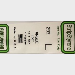 Evergreen 293 Vinkel profil  2,5 mm. 4 stk.