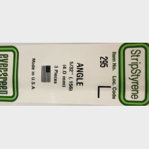 Evergreen 295 Vinkel profil  4 mm. 3 stk.