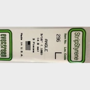 Evergreen 296 Vinkel profil  4,8 mm. 3 stk.