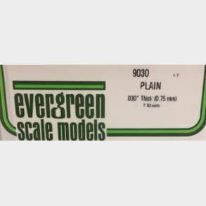 Evergreen 9030 hvid 0,75 mm. 2stk.