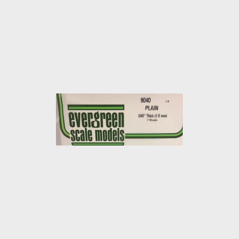 Evergreen 9040 hvid 1 mm. 2stk.