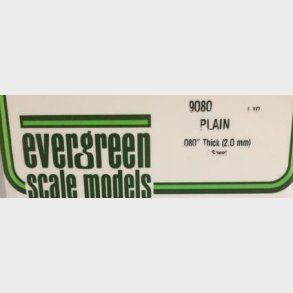 Evergreen 9080 hvid 2 mm. 1 stk.