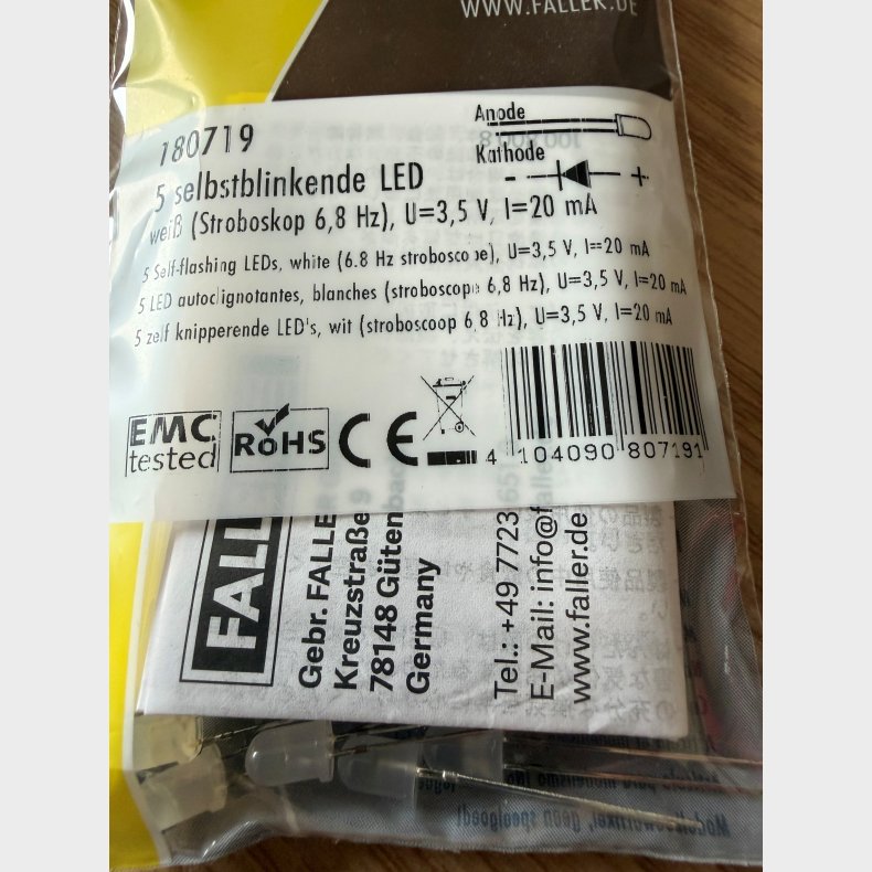 5 selbstblinkende LED, hvid