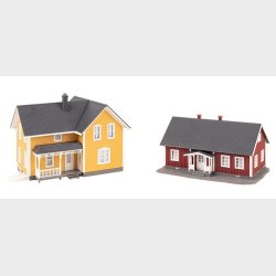 Svenske huse 2 stk. ml: 154 x 115 x 110 mm, 138 x 95 x 75 mm