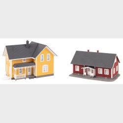 Svenske huse 2 stk. ml: 154 x 115 x 110 mm, 138 x 95 x 75 mm