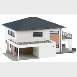 Weber huset  moderne bygning, ml: 180 x 160 x 91 mm