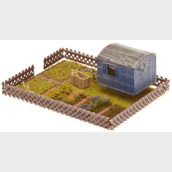 Schrebergarten mit Bauwagen, 105 x 74 x 40 mm