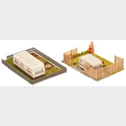 2 stk. kolonihave med campingvogn 105 x 74 x 28 mm (2 x)