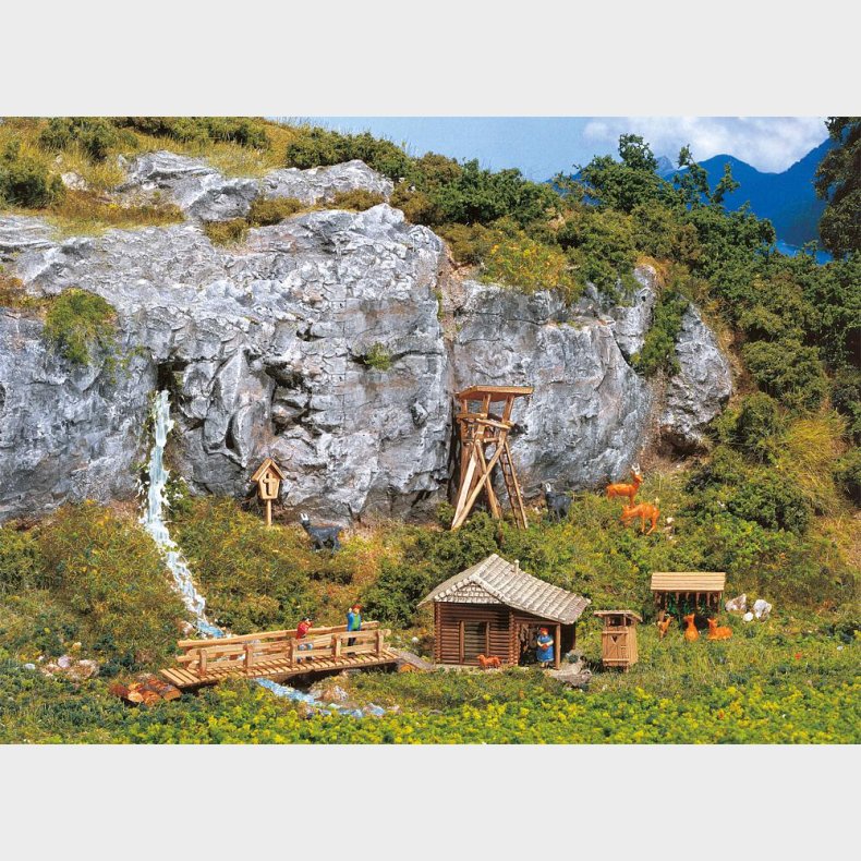 Jagthytte med Hochsitz, 40 x 27 x 24 mm