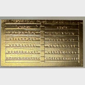 Lyntogs skilte Guldbelagt