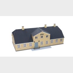 Dansk landsby KRO i GUL puds 