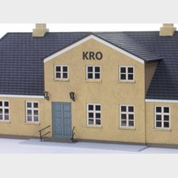 Dansk landsby KRO i GUL puds 