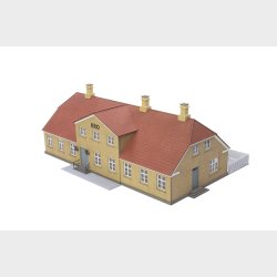 Dansk landsby KRO i gul sten 