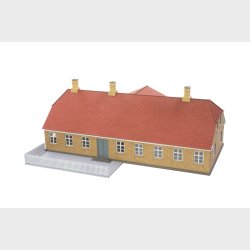 Dansk landsby KRO i gul sten 