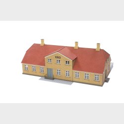 Dansk landsby KRO i gul sten 