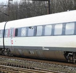 DSB ER IR4  blå, grønne dørmarkeringer vingehjulslogo  DC sound 