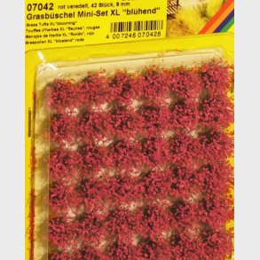 gr�stotter Mini-s�t 42 stk. 9 mm r�d blomst