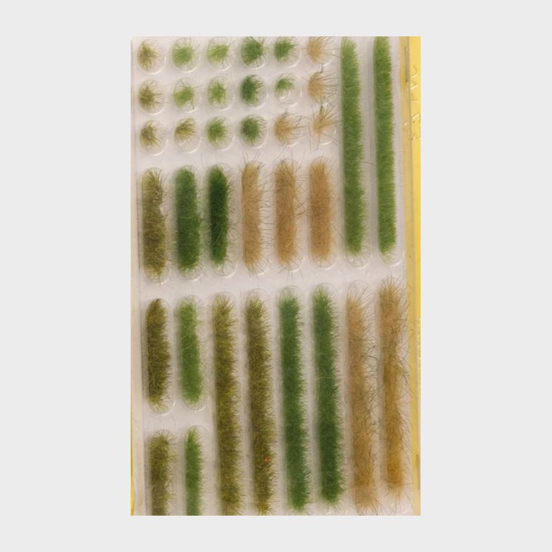 Gr�sstriber og totter, lys og m�rkgr�n