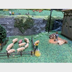 Noch diorama m/figurer og brndeklver