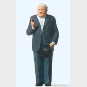 Mand i jakkes�t m/cigar og hat