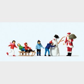 Preiser julemand m/sk/ snemand og brn HO