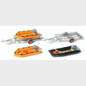 gummibd 3 stk. og 2 trailer  HO