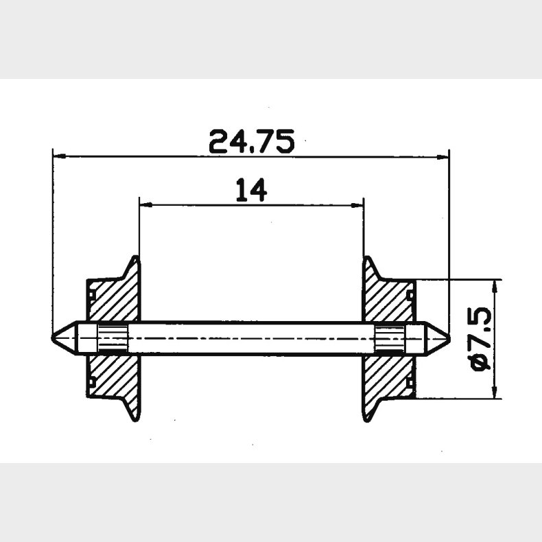 AC-Radsatz-Paar 7,5mm     (401