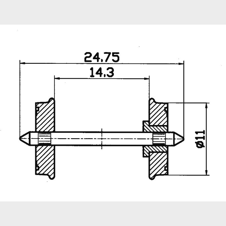 Radsatz RP25 isol. 11mm    1 P