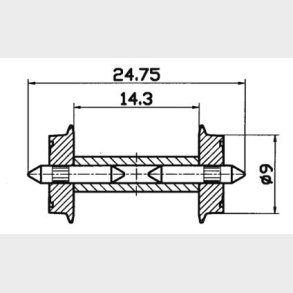 Radsatz 9mm get. Achse    1 Pa