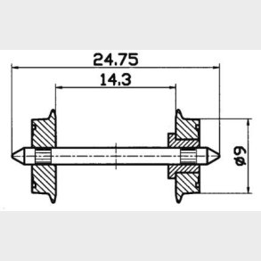 Radsatz eins.isol. 9mm    1 Pa