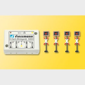 4 x Markering af baneoversk�ring, inkl. blinkrel�