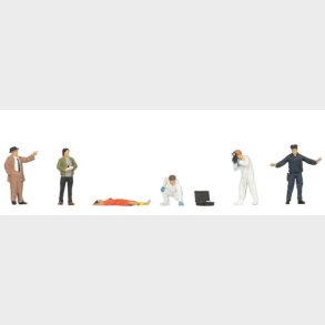 Kriminalpolizei mit Leiche