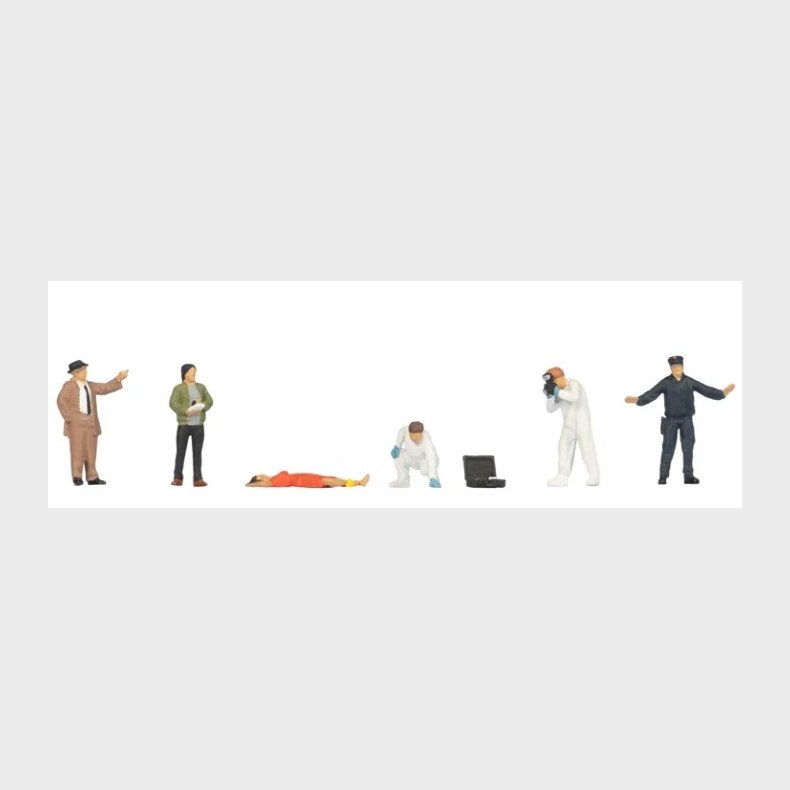 Kriminalpolizei mit Leiche