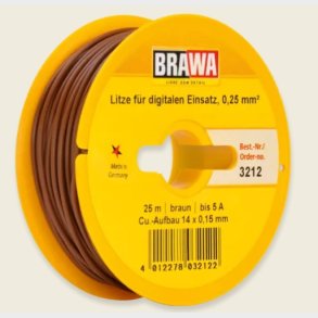 Brawa ledning brun 25m  0,25 Q
